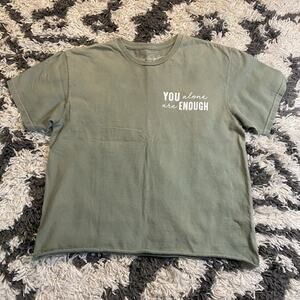 Maya Angelou Women's Green Graphic Inspirational Short Sleeve T-Shirt Size M